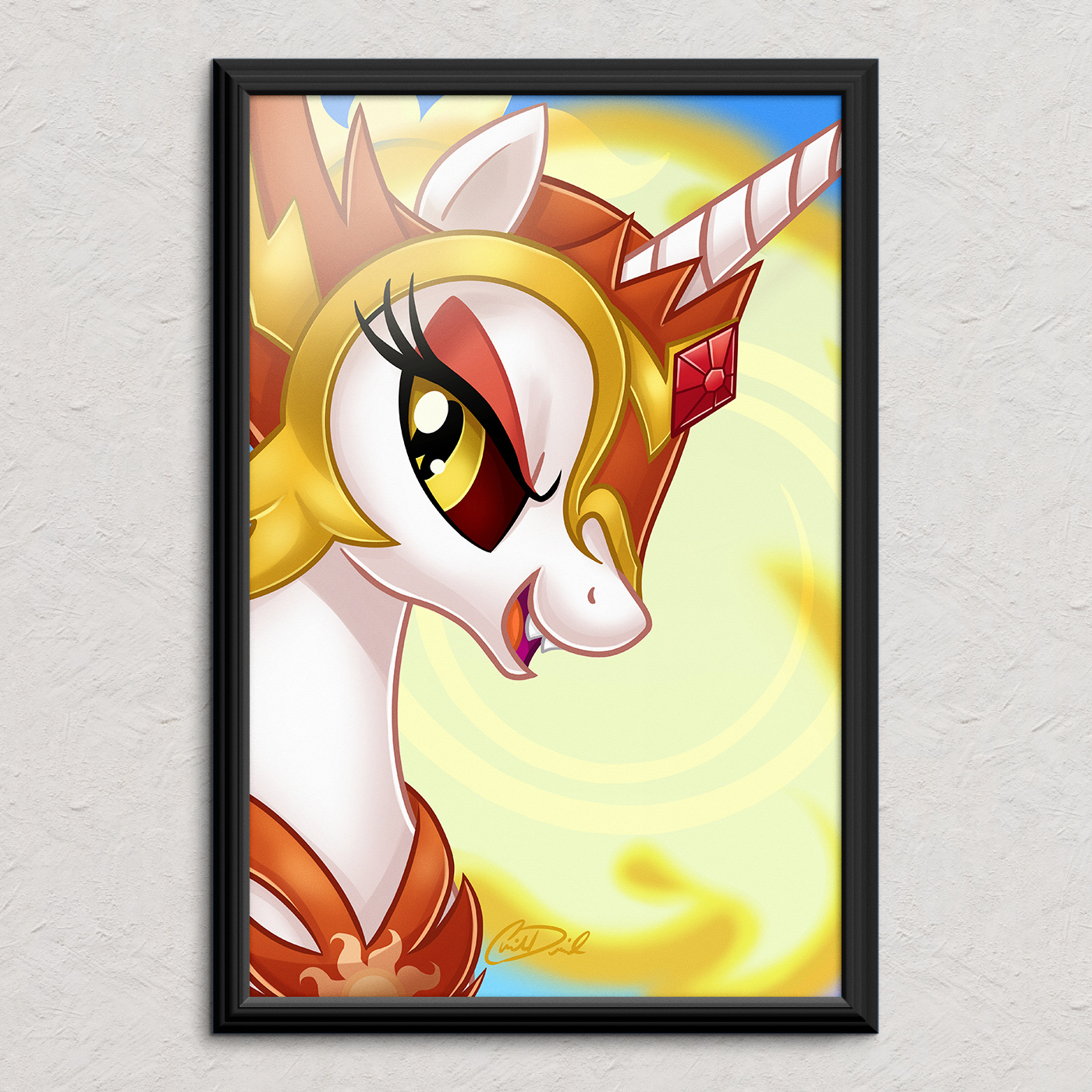 My Little Pony Daybreaker Portrait Signed Original Art Print
